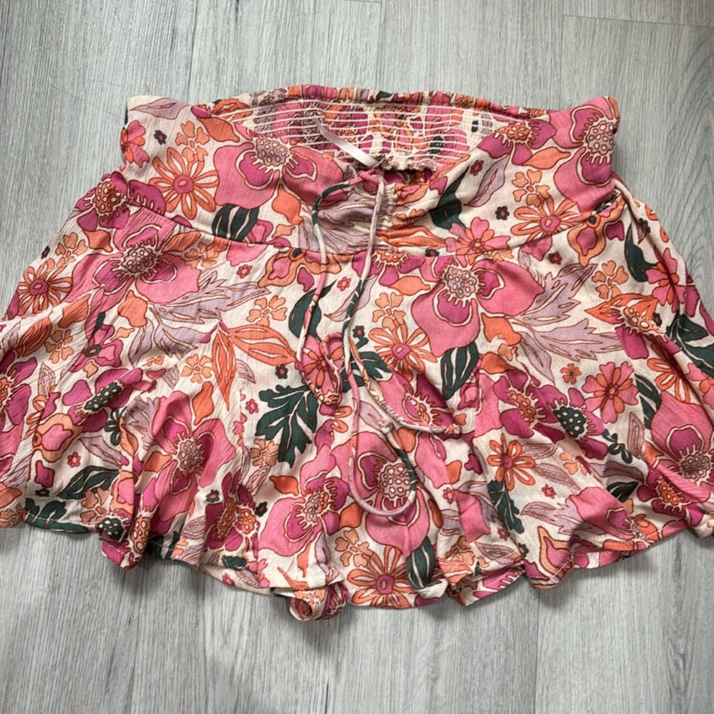 Floral Pink and Orange Women's Shorts